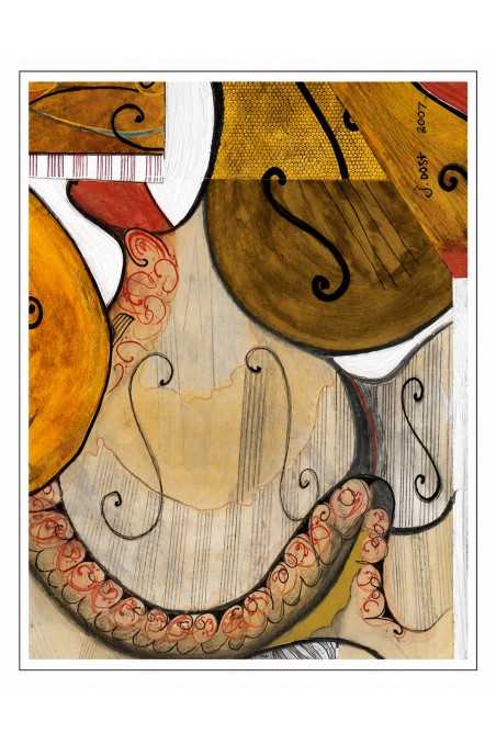 Music Theme Greeting Card "Cello Collage"