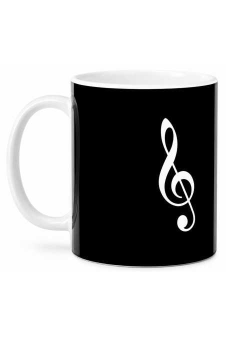 Black Mug With White Treble Clef