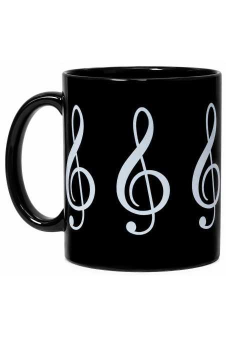 Mug Music Design G Clef Black
