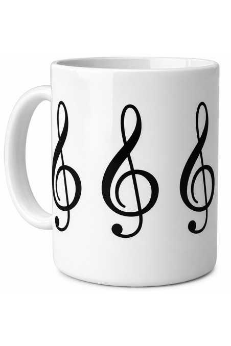 Mug Music Design G Clef White