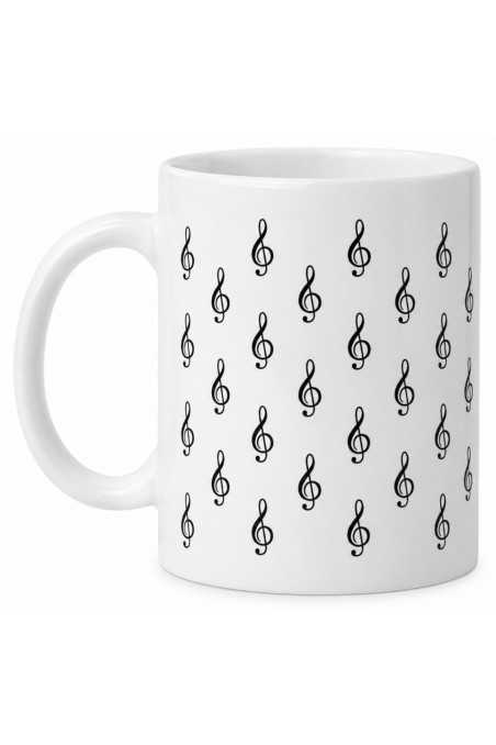 White Mug With Little G Clefs