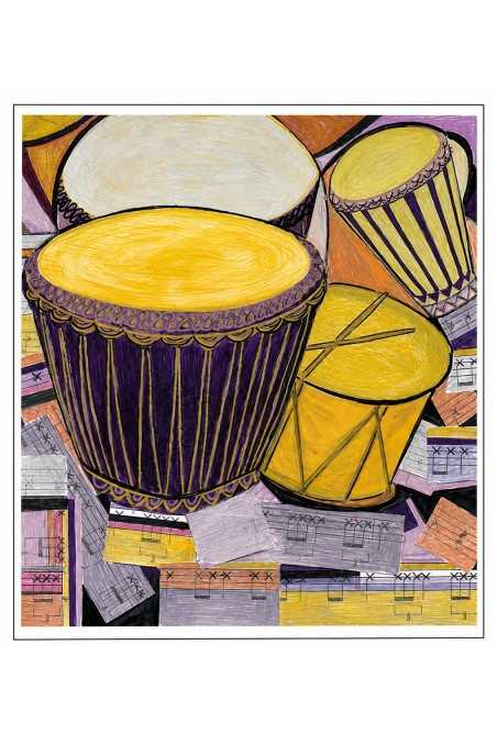 Music Theme Greeting Card 'Drums'