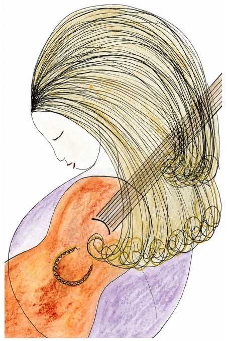 Music Theme Greeting Card 'Girl and Guitar'