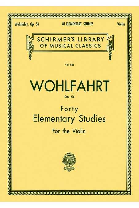 Wohlfahrt, 40 Studies Op. 54 for Violin (Peters)