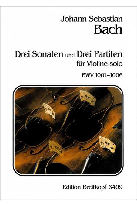 Bach, Drei (Three) Sonatas For Viola (Breitkopf & Härtel)