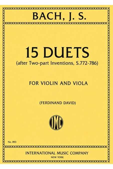 Bach 15 Duets For Violin & Viola After Two Part Inventions (IMC)