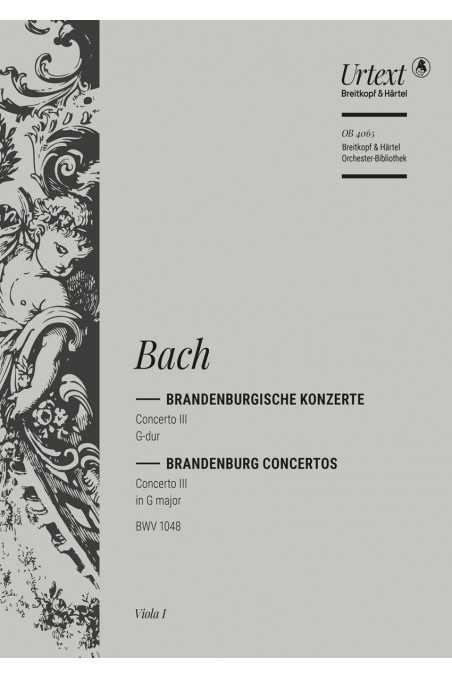 Bach, Brandenburg Concerto No. 3 in G Major BWV1048 for String Orchestra - Viola I Part (Breitkopf & Härtel)