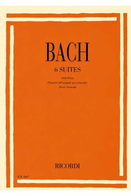 Bach, 6 Cello Suites for Viola Solo BWV 1007-1012 (Ricordi)