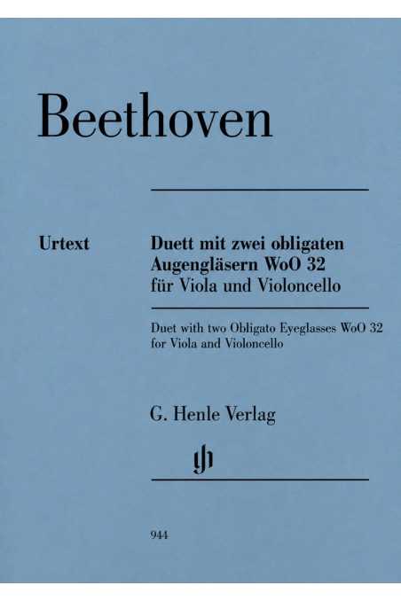 Beethoven Duet 'With 2 Obligato Eyeglasses' For Viola & Cello