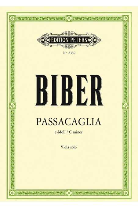 Biber, Passacaglia C Min For Viola (Peters)