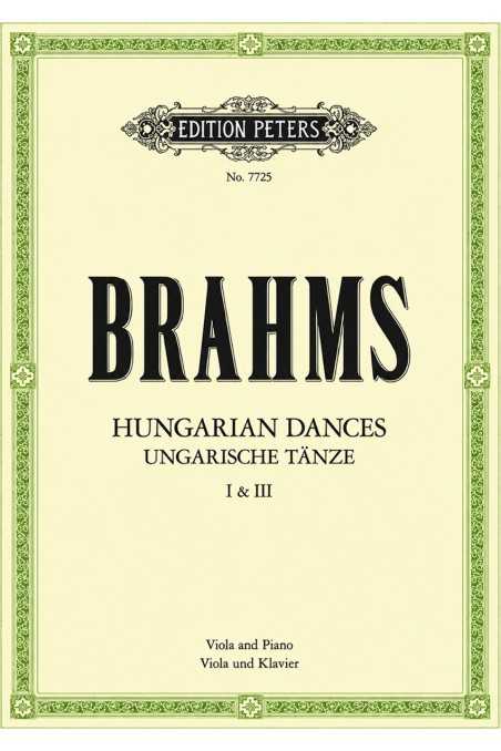 Brahms Hungarian Dances Nos. 1 And 3, Hinrichsen Edition Arr. Viola And Piano