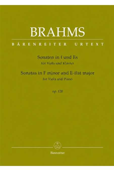 Sonatas In F Min & Eb Op 120 Viola/Piano By Brahms (Barenreiter)