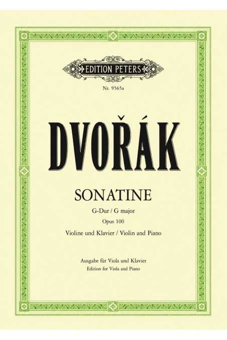 Dvorak Sonatina G Major Op 100 Transcribed For Viola/Piano (Peters)