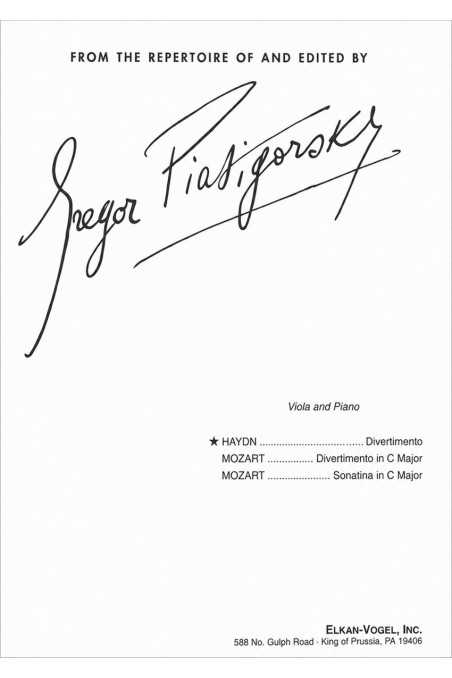 Haydn, Divertimento For Viola And Piano