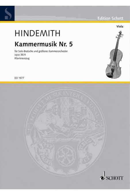 Hindemith Kammermusik Nr 5 For Viola (Edition Schott)
