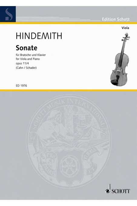 Hindemith, Sonate Op. 11 No. 4 For Viola And Piano (Schott)