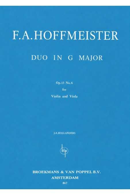 Hoffmeister, Duo In G Major Op.13 Nr.6 For Violin And Viola
