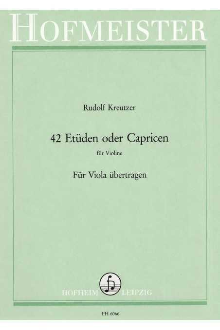 Kreutzer, 42 Studies Or Caprices For Viola (Hofmeister)