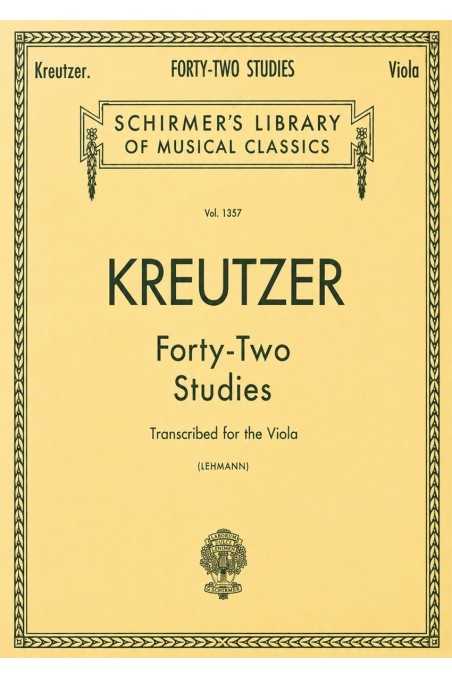 Kreutzer 42 Studies/Etudes For Viola (Schirmers)