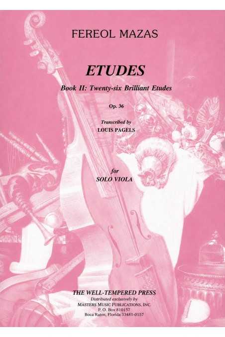 Mazas Etudes Book II: Twenty Six Brilliant Etudes Opus 36 For Viola (Masters)