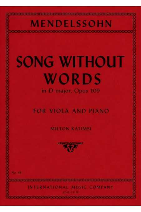 Mendelssohn, Song Without Words For Viola (IMC)