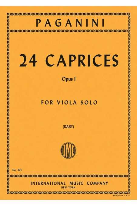 Paganini, 24 Caprices, Op 1 Viola Solo - Transcribed by L Raby (IMC)