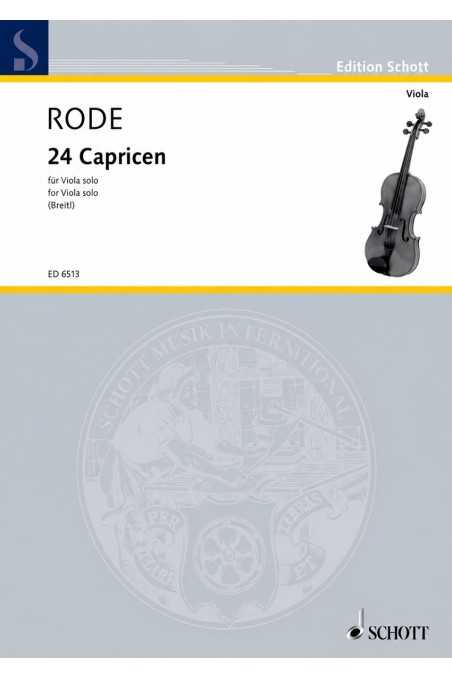 Rode 24 Capricen For Viola Solo (Schott)