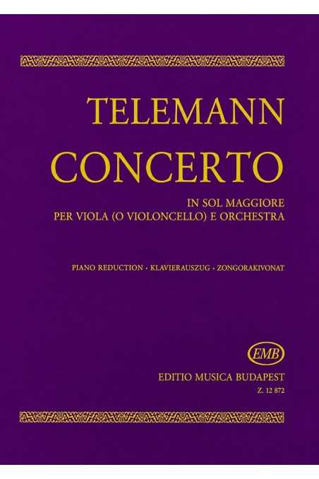 Telemann, Concerto In G Major For Viola And Orchestra. Edition For Viola Or Cello, With Piano Accompaniment. EMB.