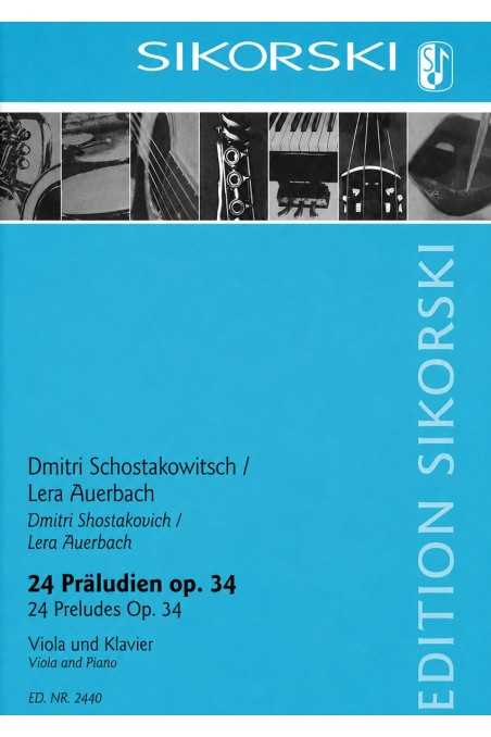 Shostakovich 24 Preludes Op. 34 For Viola And Piano (Sikorski)