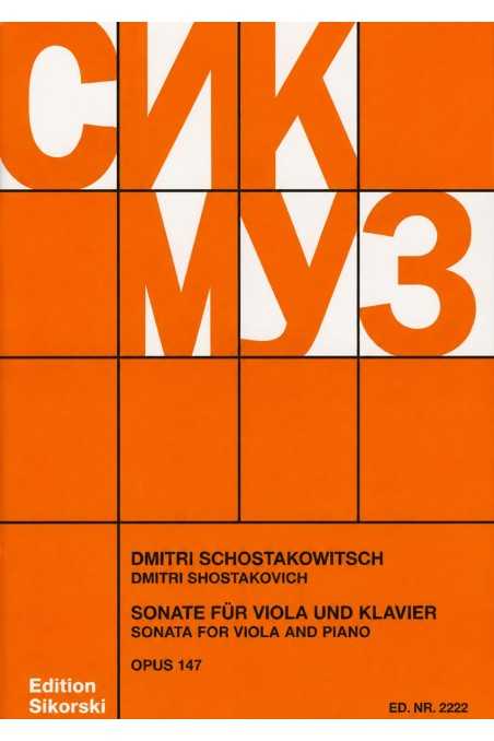 Shostakovich, Sonata Op147 For Viola And Piano (Sikorski)