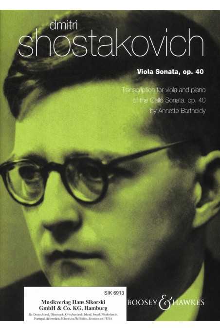 Shostakovich Sonata OP 40 For Viola/Piano (Transcribed)
