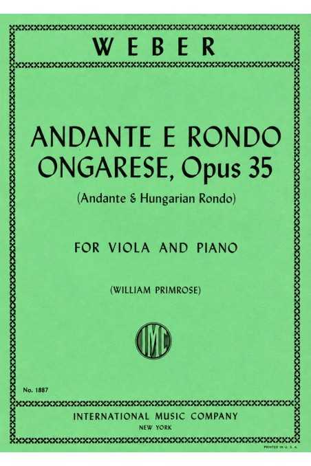 Weber Andante E Rondo Ongarese, Opus 35 for Viola (IMC)