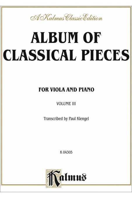Album Of Classical Pieces For Viola bk3 Trans.by Klengal (Kalmus)