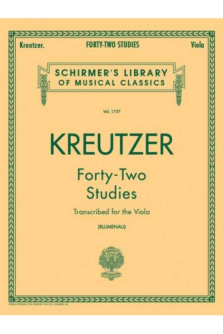 Kreutzer, 42 studies for the Viola (Schirmer)
