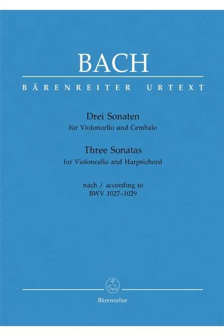 Bach, Three Sonatas For Cello (Barenreiter)