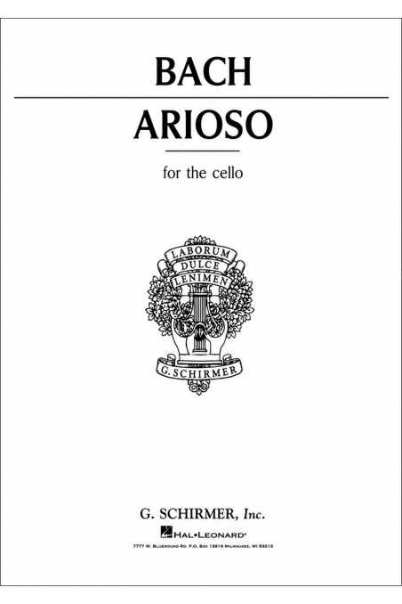 Bach, Arioso For Cello (Schirmer)