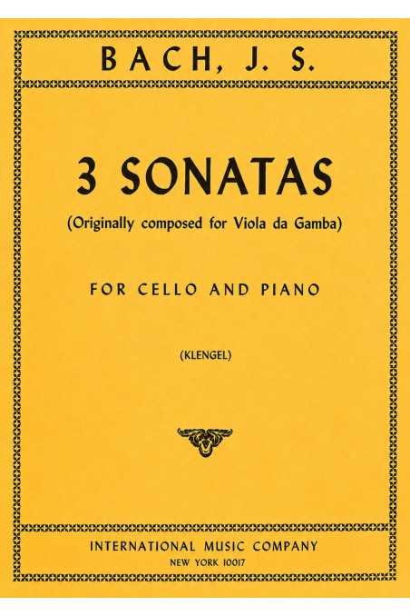 Bach, Three Sonatas For Cello And Piano, Ed. Klengel (IMC)