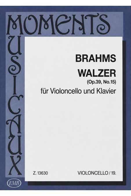 Brahms, Waltz Op. 39 No. 15 For Cello And Piano (EMB)