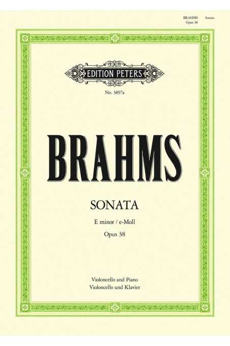 Brahms, Sonatas In E Minor Op 38 Cello And Piano (Peters)