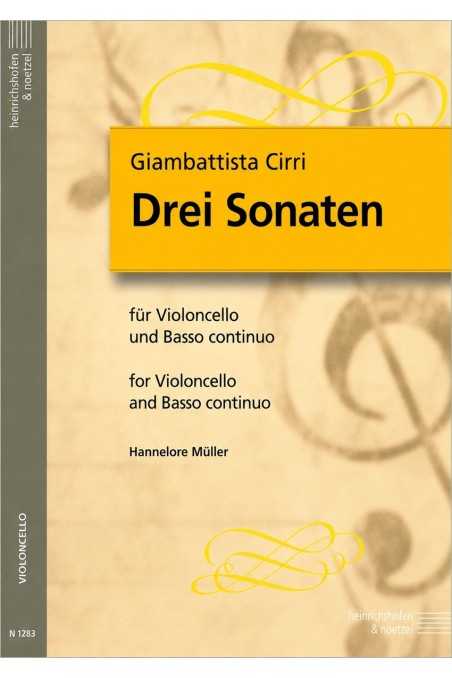 Cirri, 3 Sonatas For Cello (Heinrichson)