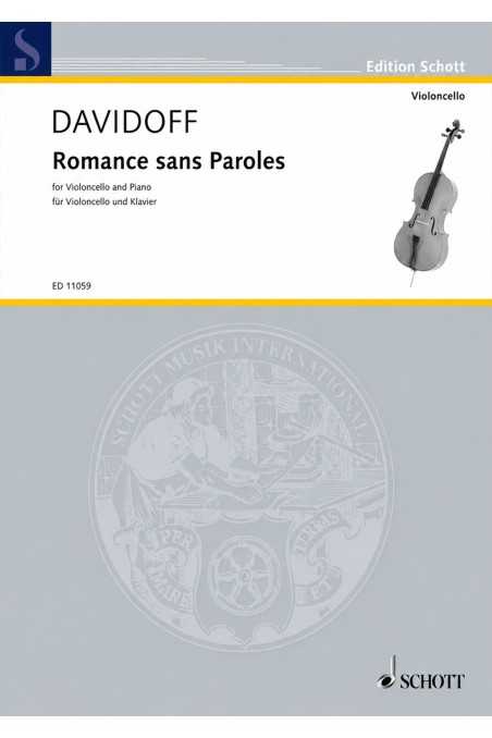 Davidoff, Romance Sans Paroles For Cello And Piano (Schott)
