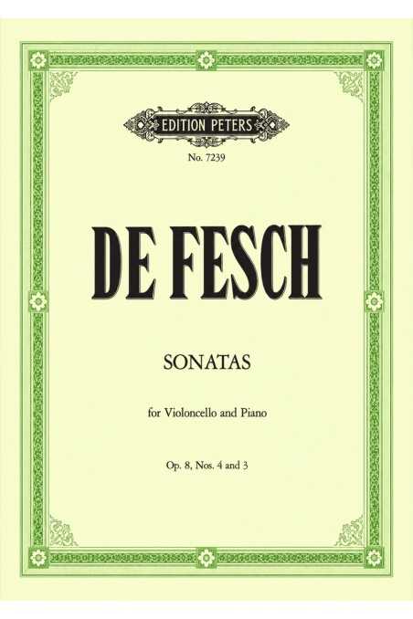 De Fesch, Sonata Op. 8 No. 3 & 4 For Cello (Peters)