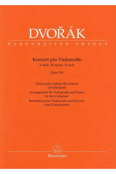 Dvorak, Concerto In B Minor For Cello With Piano Reduction, Op 104. Barenreiter