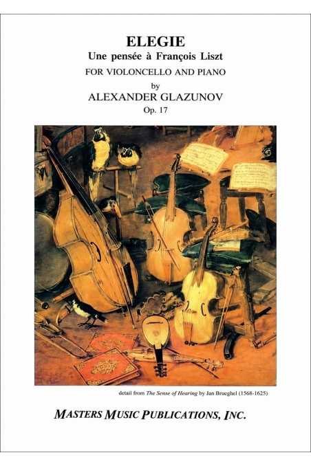 Glazunov Elegie Opus 17 For Cello And Piano (Masters Music)
