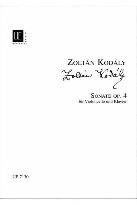 Kodaly, Sonata Op. 4 For Cello And Piano