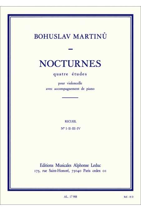Martinu, Nocturnes For Cello (Leduc) for No1, 2, 3 and 4