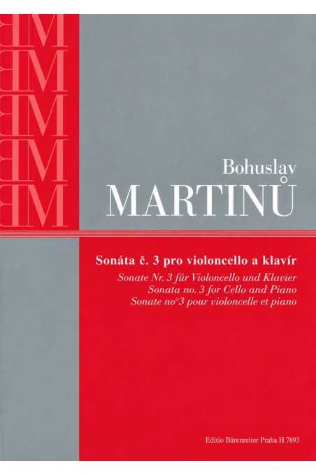Martinu, Sonata No. 3 For Cello (Barenreiter)