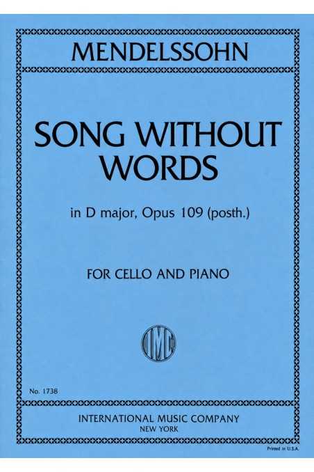 Mendelssohn Song without Words Opus 109 for Cello and piano (IMC)