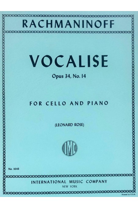 Rachmaninoff, Vocalise For Cello (IMC)