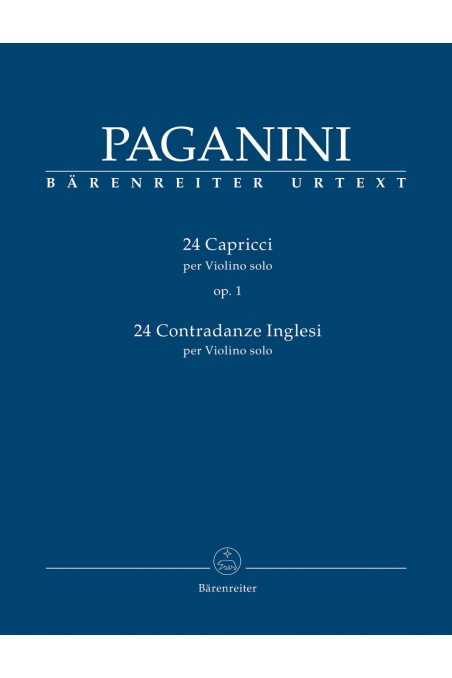 Paganini, 24 Capricci op. 1 / 24 Contradanze Inglesi for Violin solo (Baerenreiter)